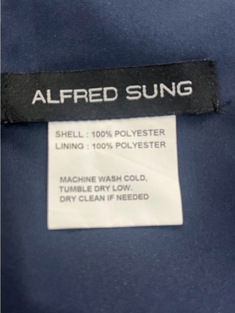 NEW ALFRED SUNG Midnight Blue Off the Shoulder Satin Gown Dress Size 18 - Picture 10 of 11